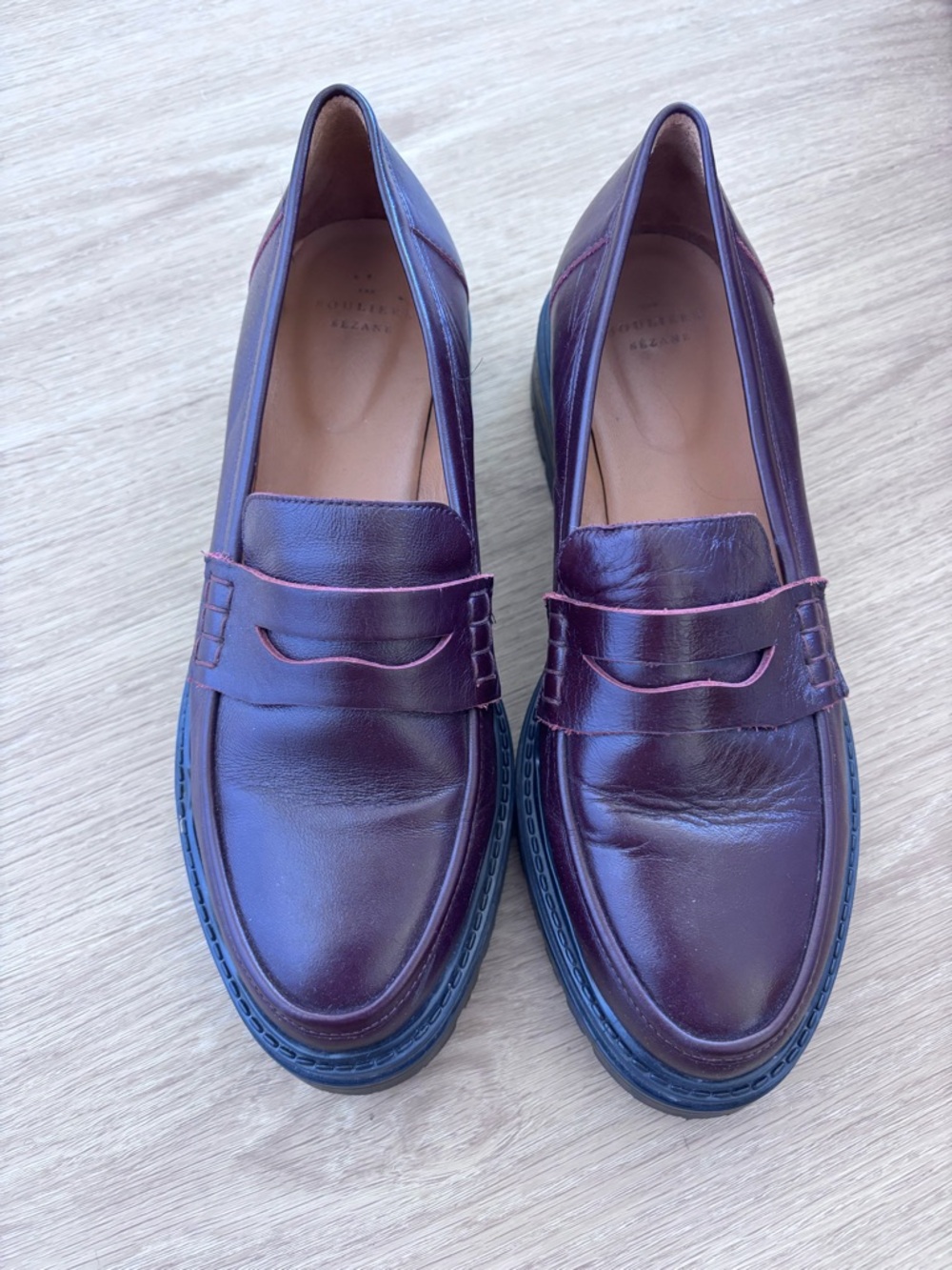 EUC Sézane Albane Loafers in Glossy Burgundy Size 9 - Picture 7 of 11